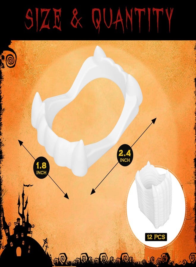 Chambom Halloween Vampire Teeth - 12 Pairs Vampire Fangs, Fake Teeth Fangs for Cosplay Party Props Halloween Costumes Vampire Accessories Party Favors - Image 4